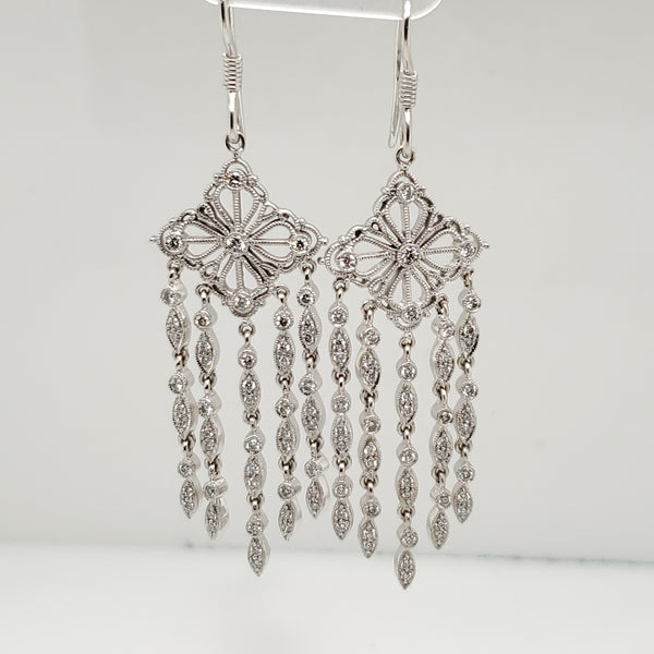 14kt White Gold and Diamond Chandelier Earrings