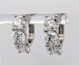 14K White Gold 5.41ctw Huggie Hoop Earrings