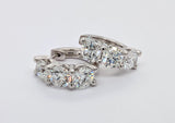 14K White Gold 5.41ctw Huggie Hoop Earrings