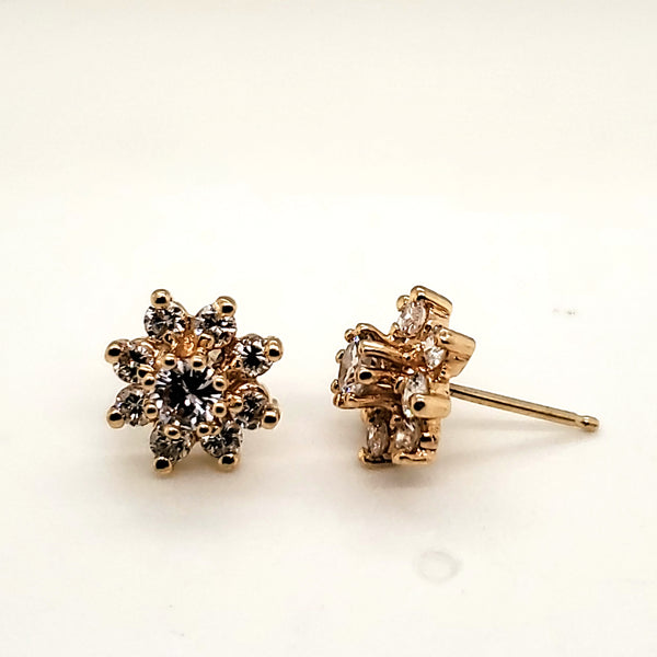 14kt Yellow Gold Diamond Earrings