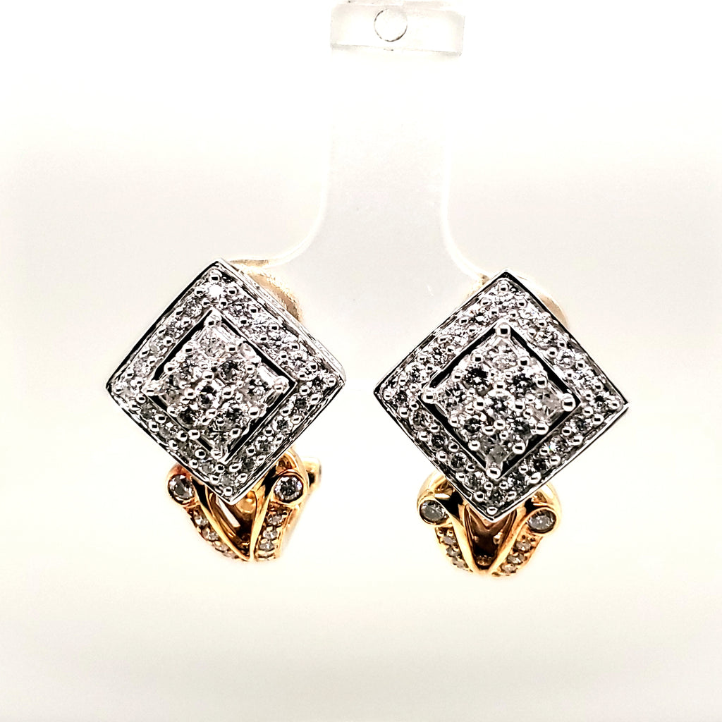 14kt Yellow Gold and Diamond Earrings