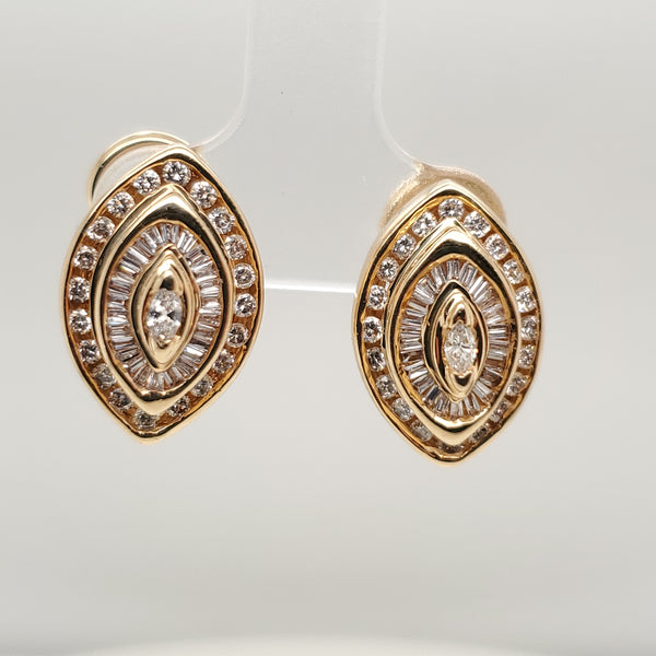 14Kt Yellow Gold Diamond Earrings
