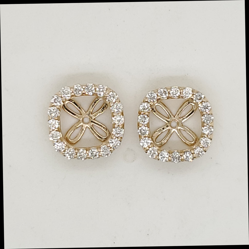 14Kt Yellow Gold Diamond Earring Jackets