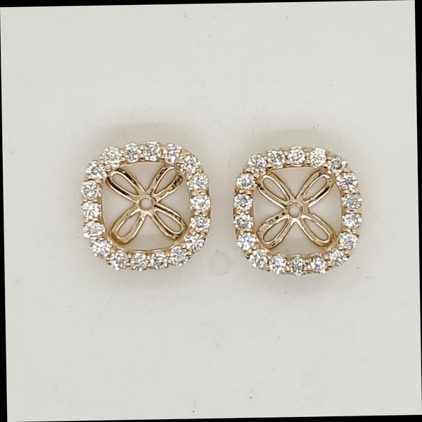 14Kt Yellow Gold Diamond Earring Jackets