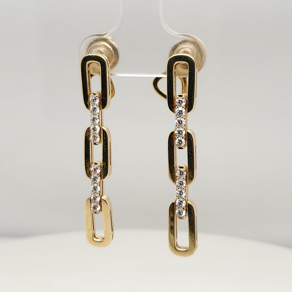 Roberto Coin 18Kt Gold And Diamond Navarra Earrings