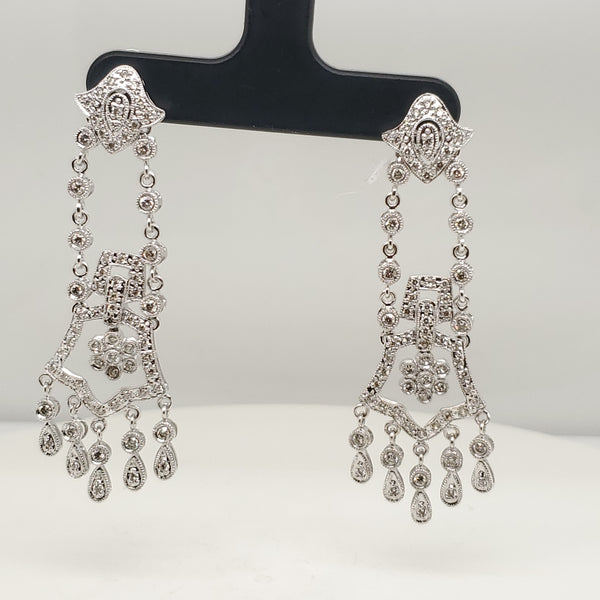 18Kt White Gold And Diamond Chandelier Earrings
