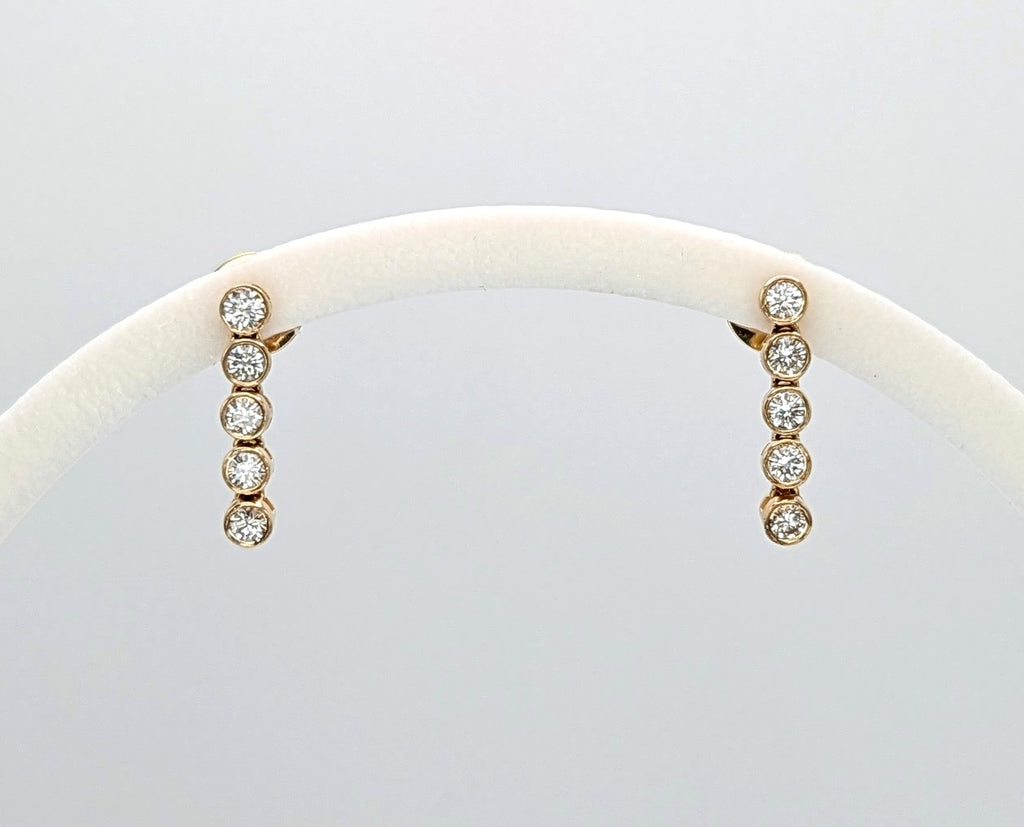14K Yellow Gold Diamond Drop Earrings