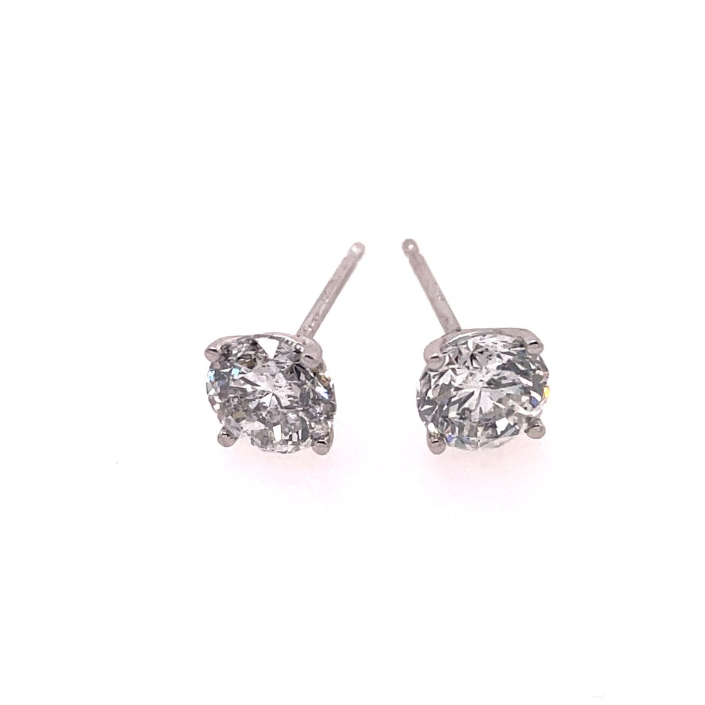 14kt White Gold 1.64 Carat Diamond Stud Earrings