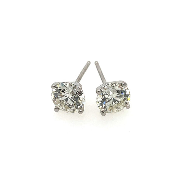 14kt White Gold 1.81 Carat Total Diamond Stud Earrings