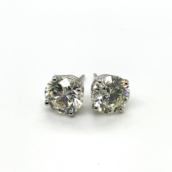 5.00 Carat Total Weight Round Diamond Stud Earrings