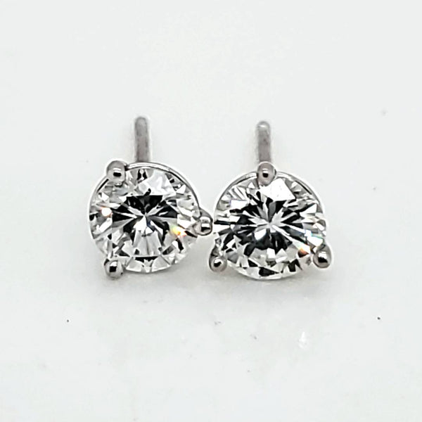 .83 Carat Total Weight Round Diamond Stud Earrings