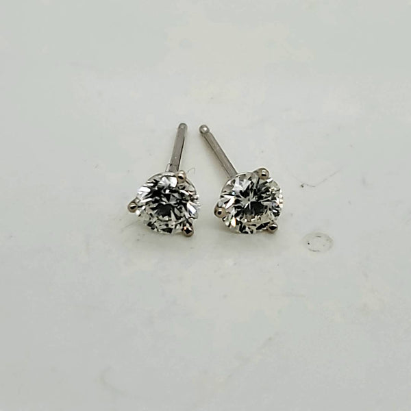 .61 Carat Total Weight Round Diamond Stud Earrings