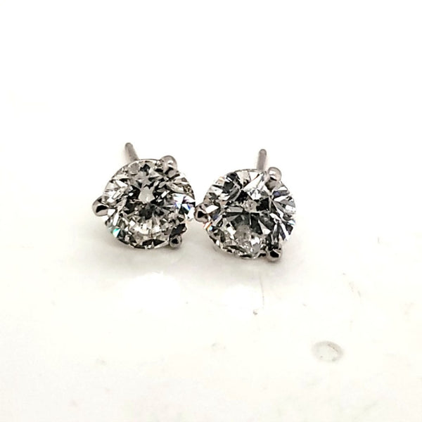 ]3.01ctw Round Diamond Stud Earrings