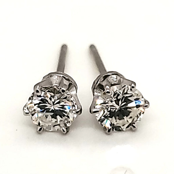 Carat Total Weight Round Diamond Stud Earrings