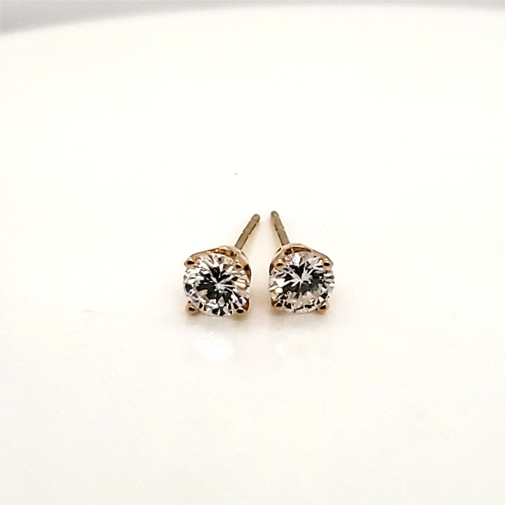 .68 Carat Total Weight Round Diamond Stud Earrings