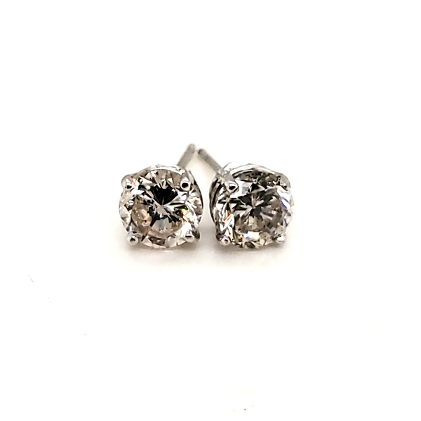 1.62 Carat Total Weight Round Diamond Stud Earrings