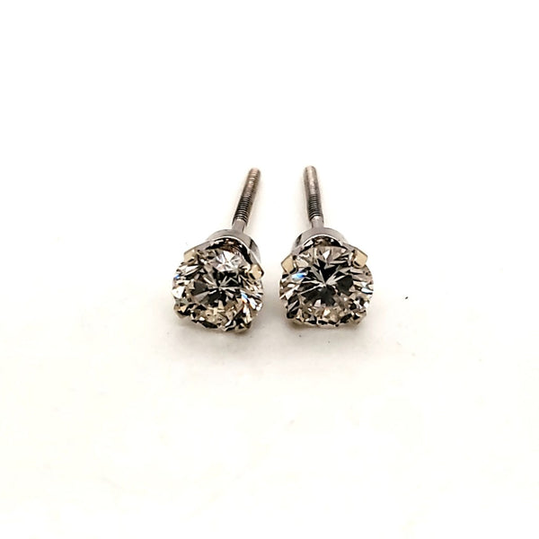 1.00 Carat Total Weight Round Diamond Stud Earrings