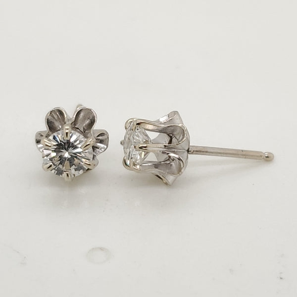 Vintage .68 carat total weight diamond buttercup earrings