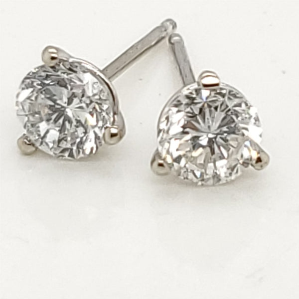 .80 Carat Total Weight Round Diamond Stud Earrings