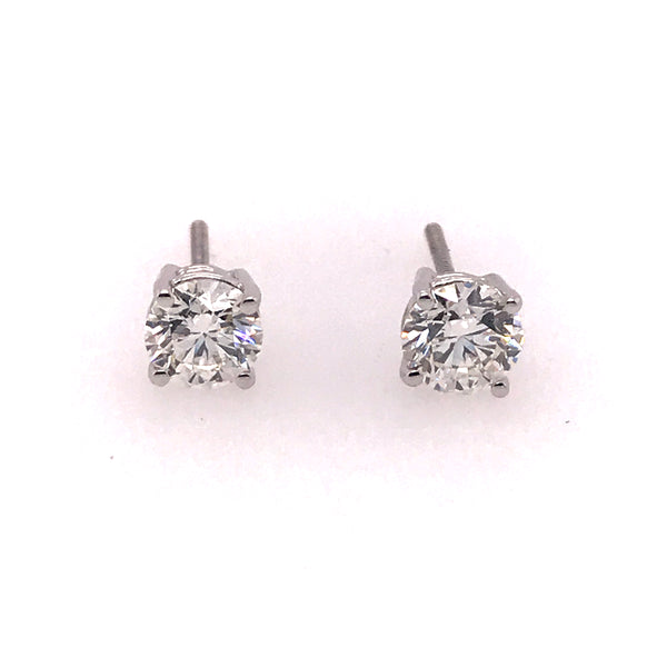 1.52ct Round Brilliant Diamond Stud Earrings in White Gold