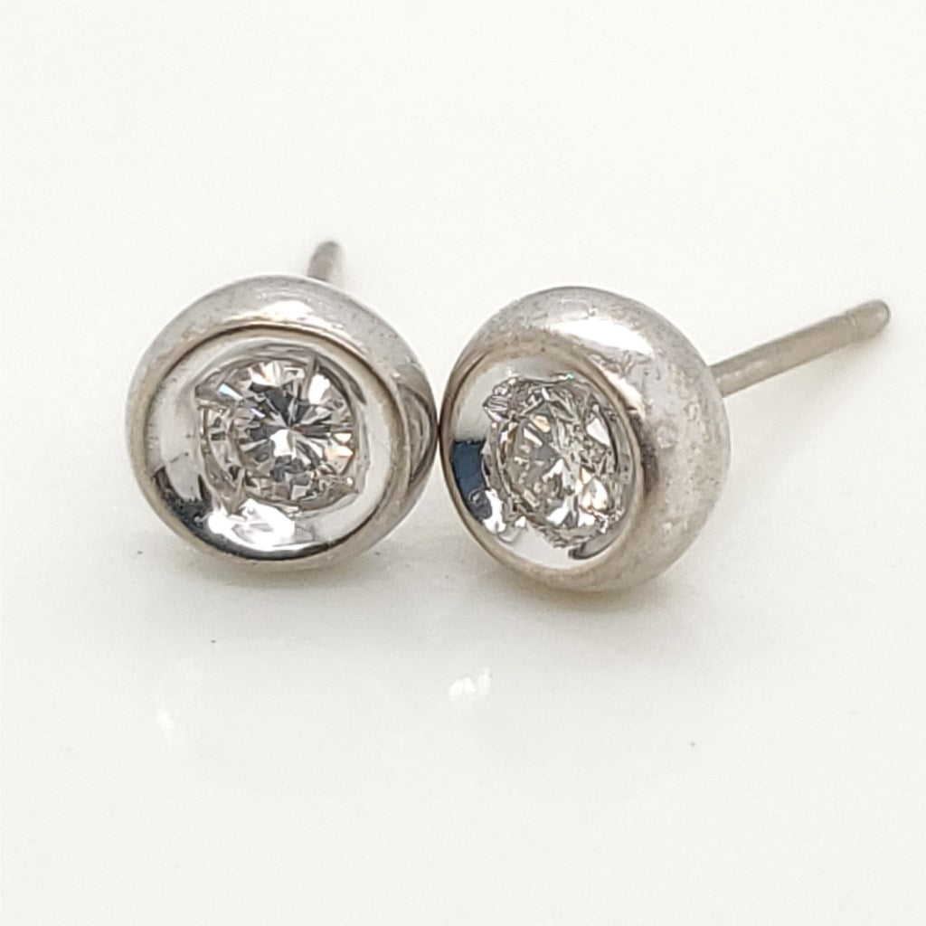 .33 Carat Total Weight Round Diamond Stud Earrings