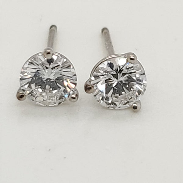 .84 Carat Total Weight Round Diamond Stud Earrings