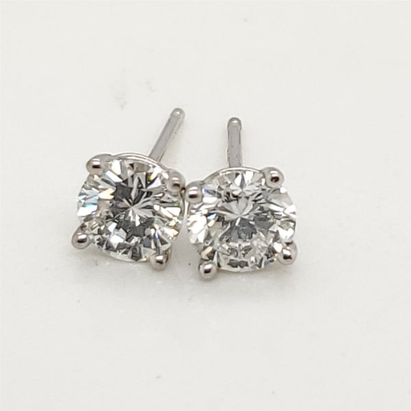.94 Carat Total Weight Round Diamond Stud Earrings