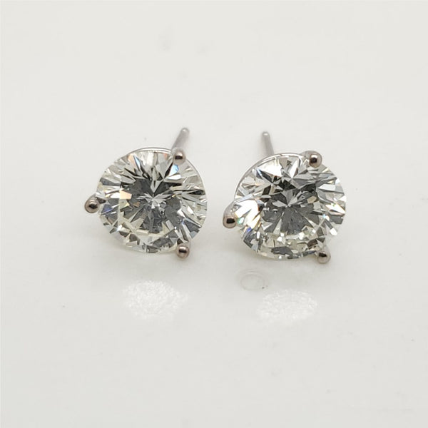 3.28 Carat Total Weight Diamond Stud Earrings