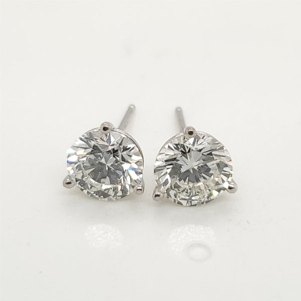 2.09 Carat Total Weight Diamond Stud Earrings