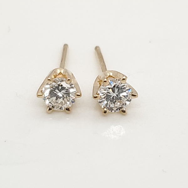 .44 Carat Total Weight Round Diamond Stud Earrings