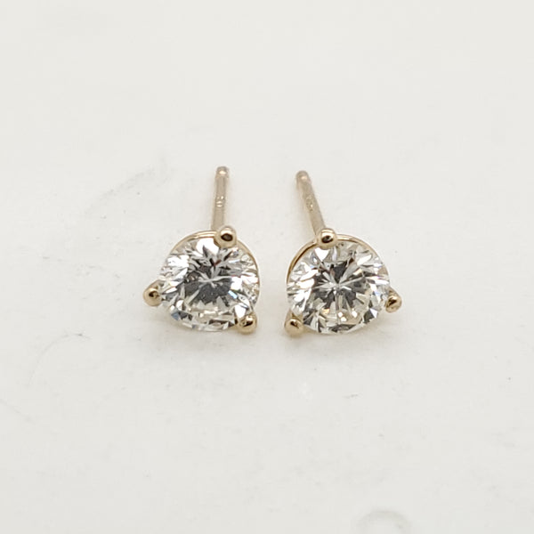 .74 Carat Total Weight Diamond Stud Earrings