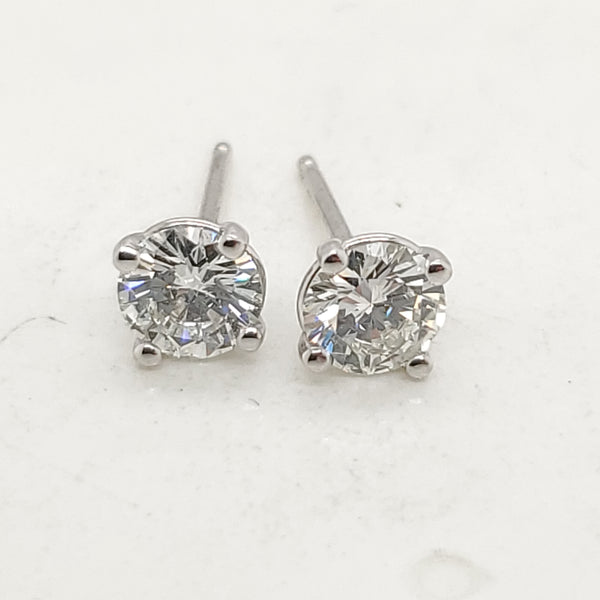 .71 Carat Total Weight Round Diamond Stud Earrings