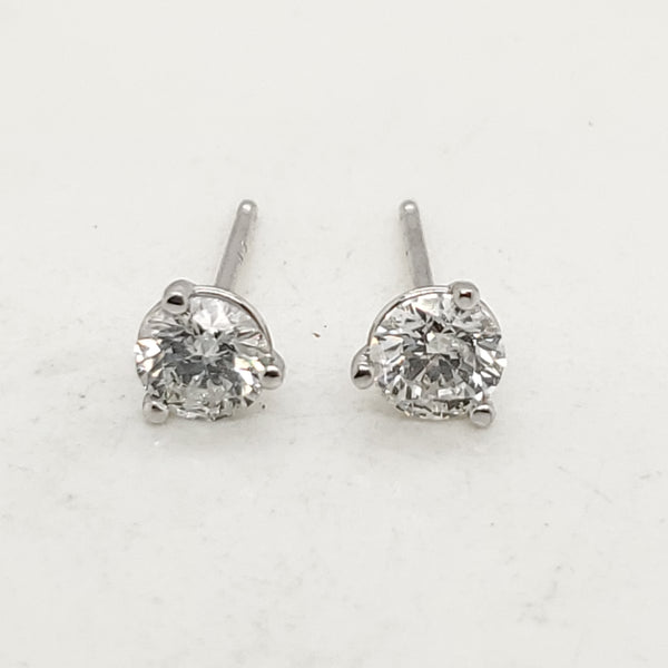 14kt White Gold .64 Carat Total Weight Diamond Stud Earrings