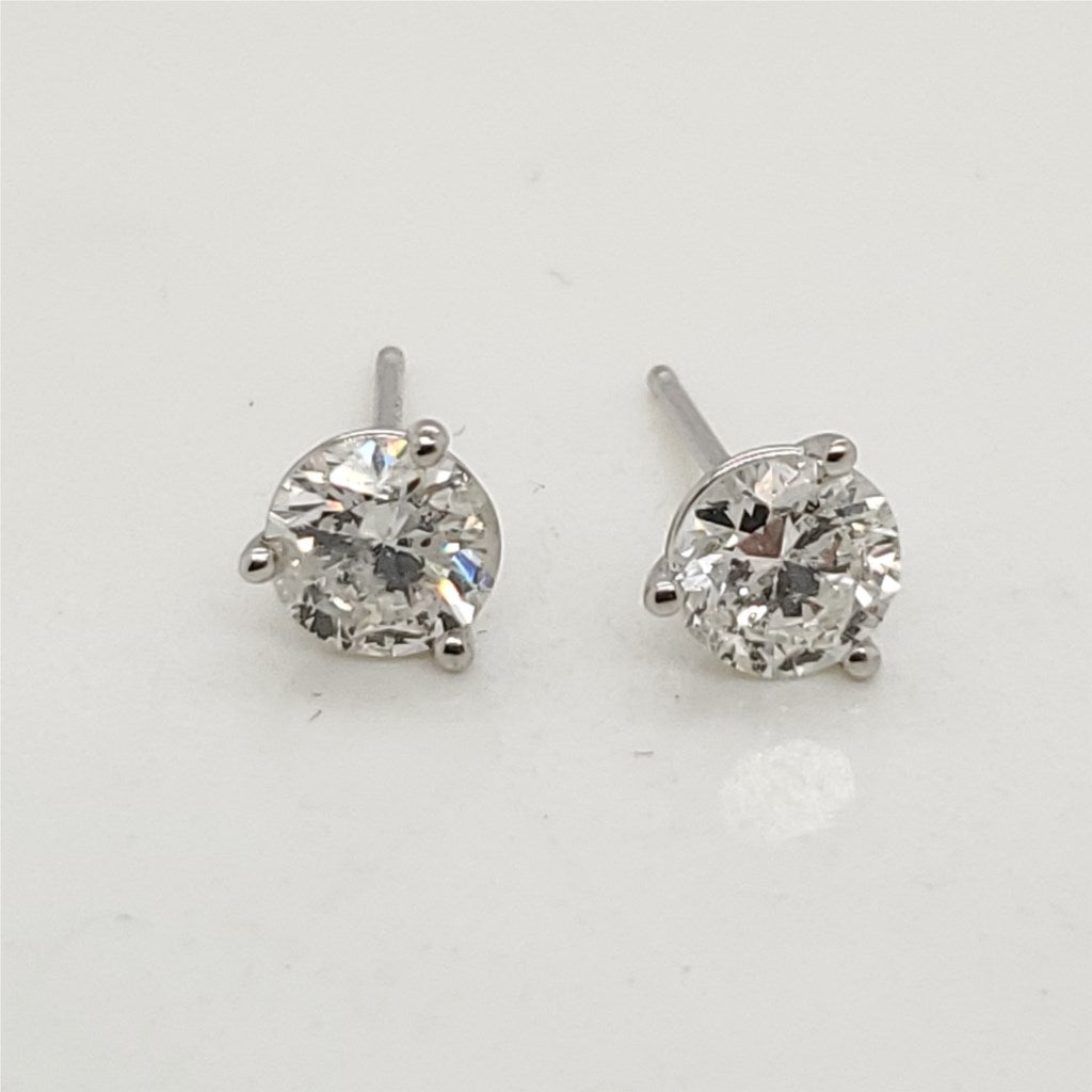 1.16 Carat Total Weight Diamond Stud Earrings
