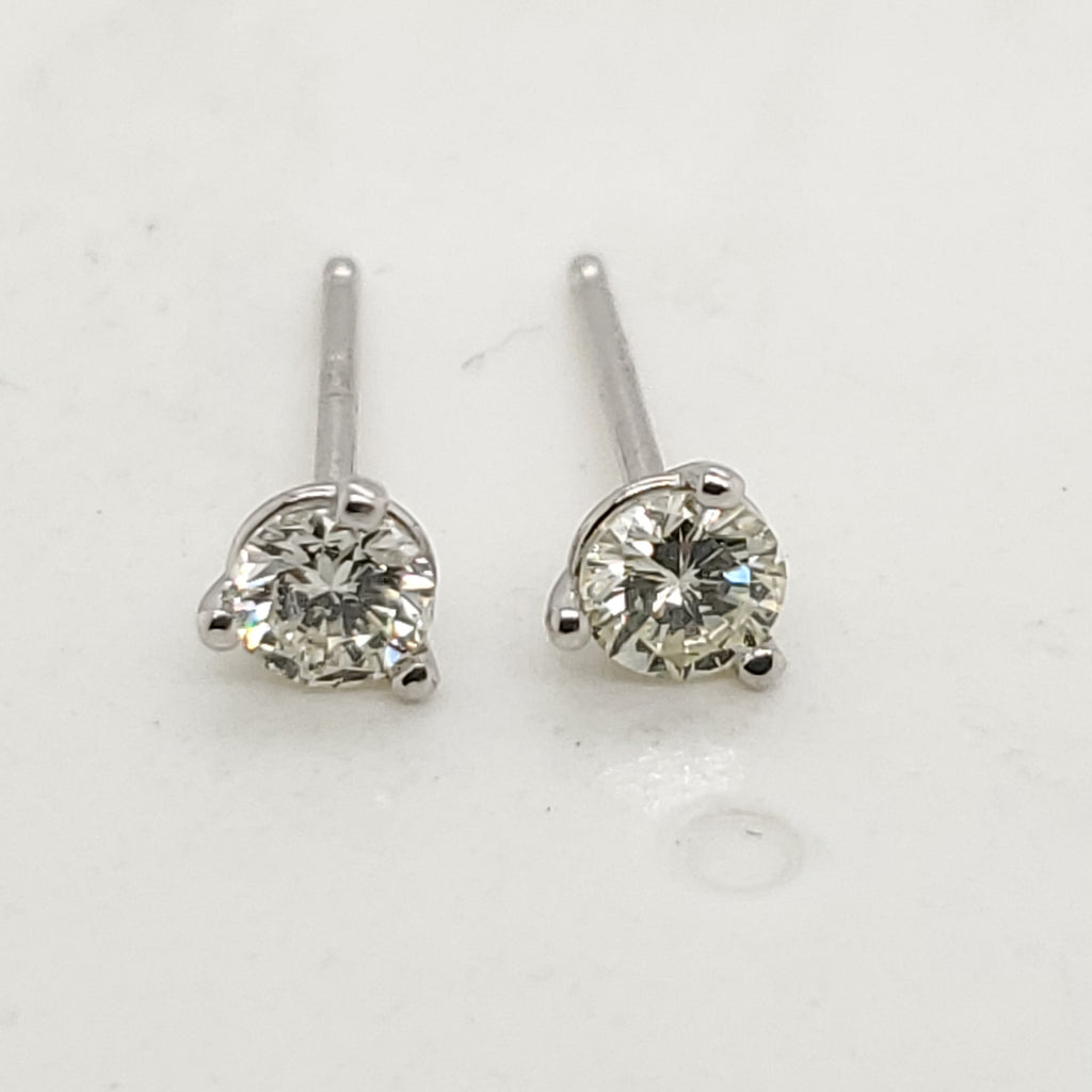 .30 Carat Total Weight Round Diamond Stud Earrings