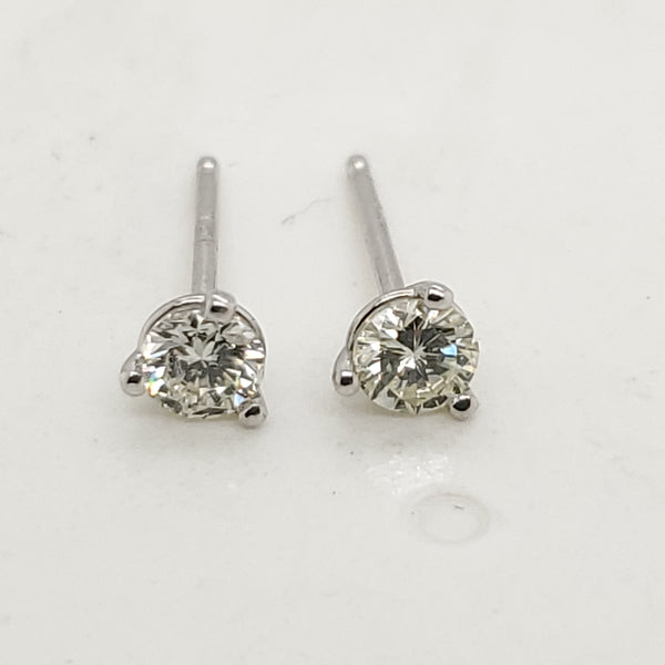 .30 Carat Total Weight Round Diamond Stud Earrings