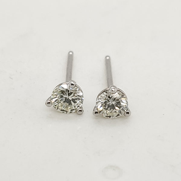 .34 Carat Total Weight Round Diamond Stud Earrings
