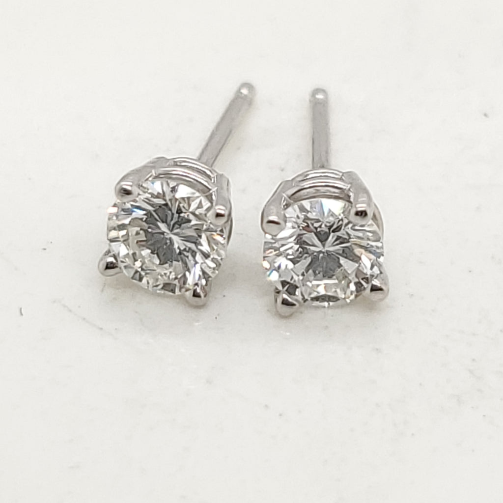 .51 Carat Total Weight Round Diamond Stud Earrings