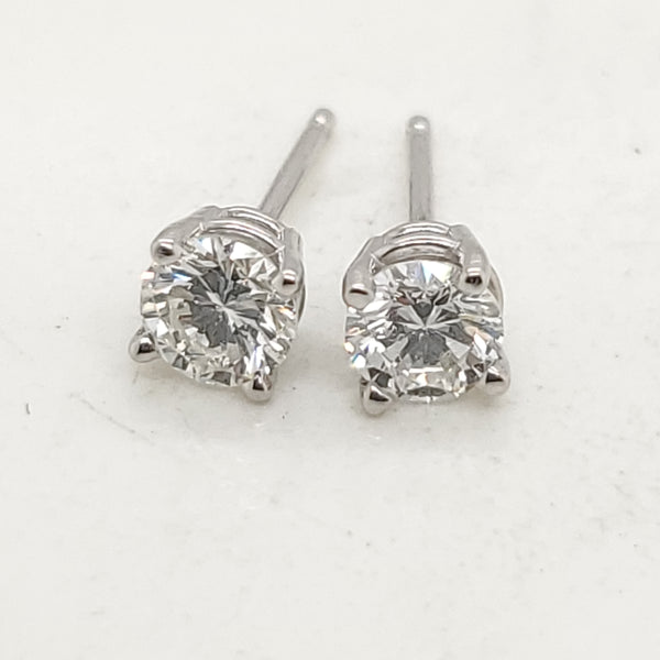 .51 Carat Total Weight Round Diamond Stud Earrings