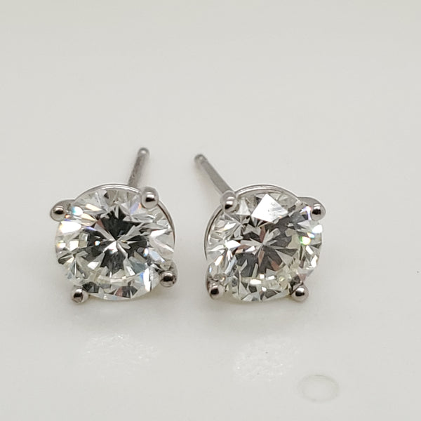 2.01 Carat Total Weight Diamond Stud Earrings