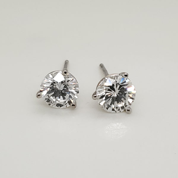 1.60 Carat Total Weight Diamond Stud Earrings
