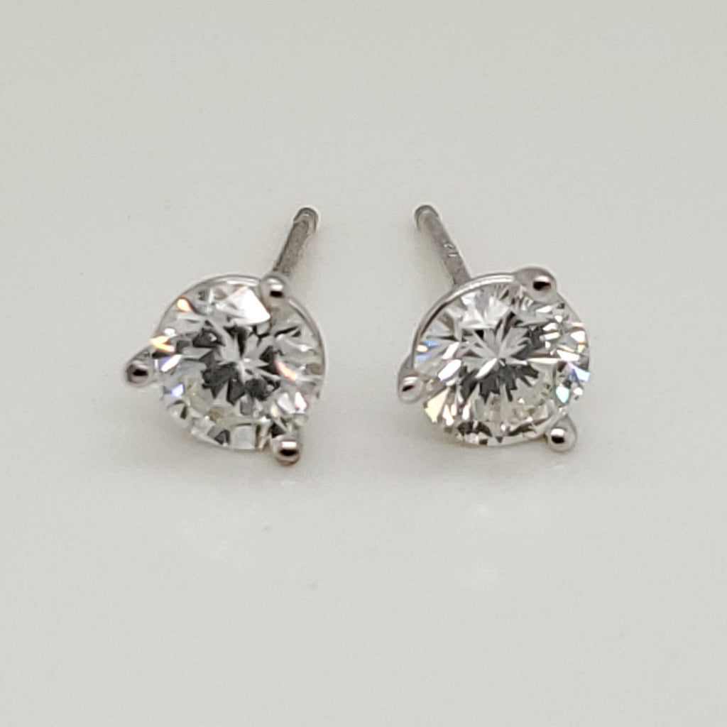 .88 Carat Total Weight Diamond Stud Earrings