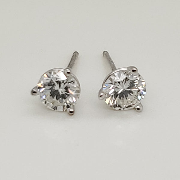 .88 Carat Total Weight Diamond Stud Earrings