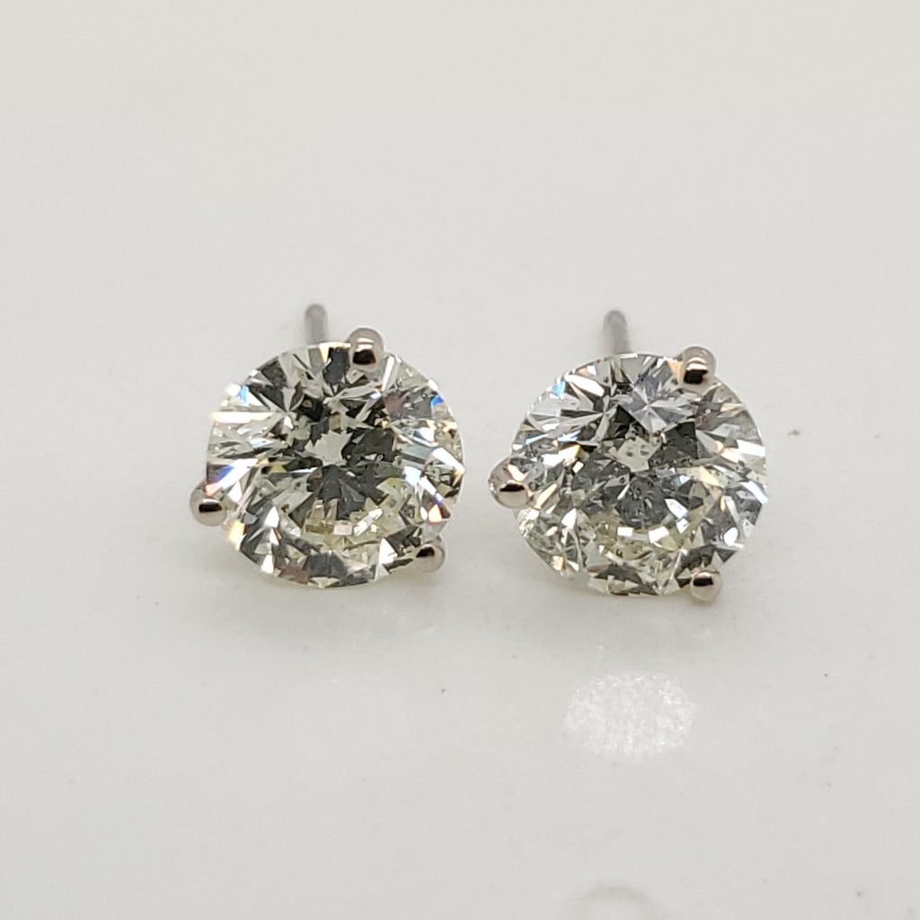 3.00 Carat Total Weight Diamond Stud Earrings