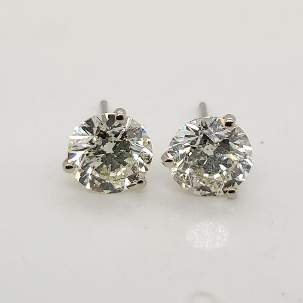 3.00 Carat Total Weight Diamond Stud Earrings