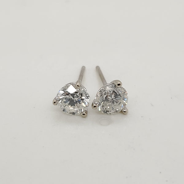 1.35 Carat Total Weight Diamond Stud Earrings