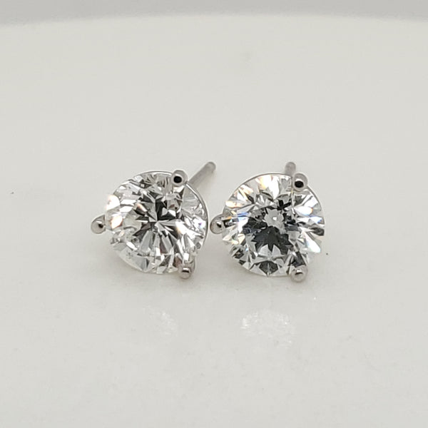 2.10 Carat Total Weight Diamond Stud Earrings