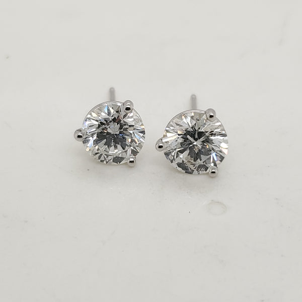 2.39 Carat Total Weight Diamond Stud Earrings