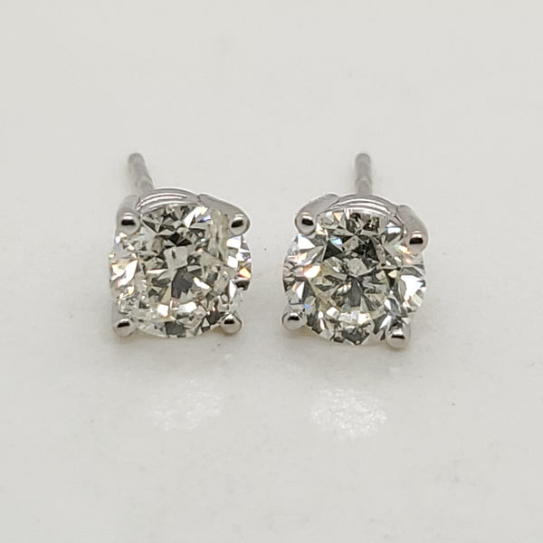 1.50 Carat Total Weight Diamond Stud Earrings