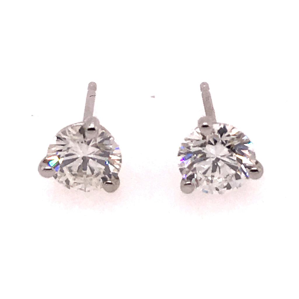 1.49Ctw Round Diamond Stud Earrings